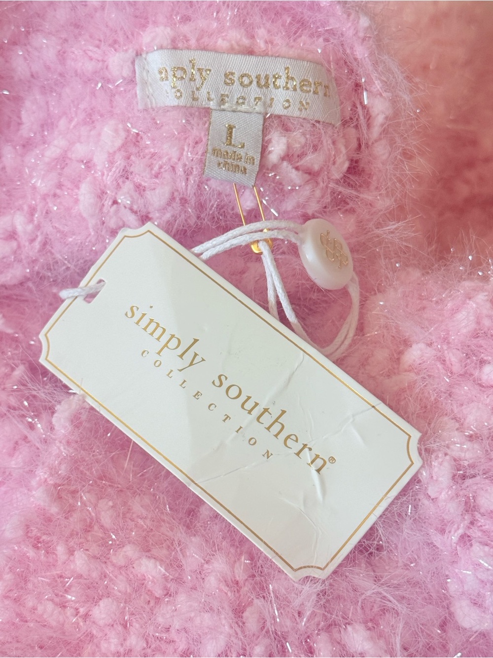 SIMPLY SOUTHERN Aurora Pink Bow Sweater  NEW - Picture 6 of 8